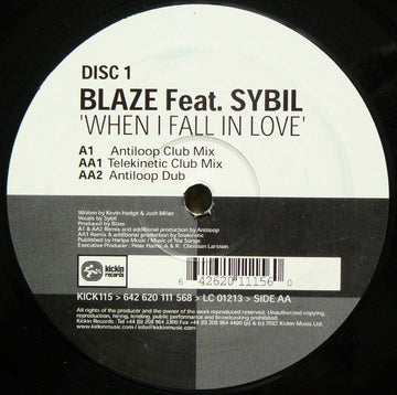 Blaze Feat. Sybil : When I Fall In Love (Disc 1) (12")