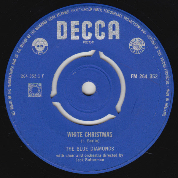 The Blue Diamonds With Choir* And Orchestra Directed By Jack Bulterman* :  White Christmas (7", Single, Mono)