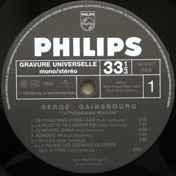 Serge Gainsbourg : Le Poinçonneur Des Lilas (LP, Comp, RE)