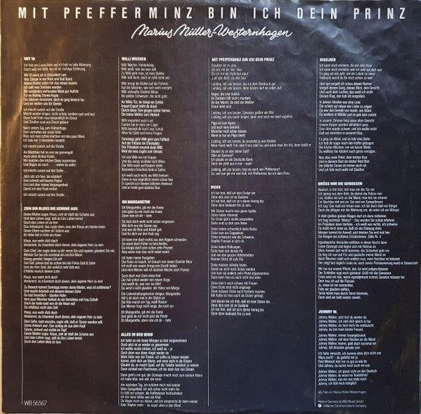 Marius Müller-Westernhagen : Mit Pfefferminz Bin Ich Dein Prinz (LP, Album)