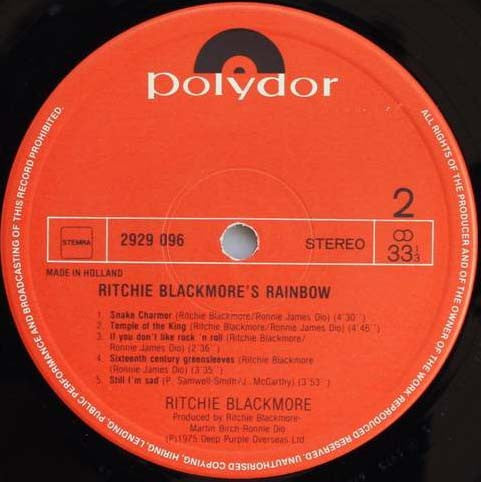 Rainbow : Ritchie Blackmore's Rainbow (LP, Album)
