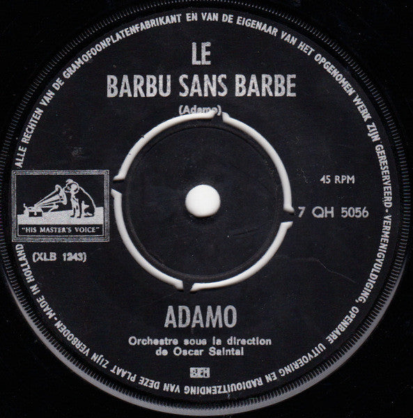 Adamo : La Nuit / Le Barbu Sans Barbe (7", Single)