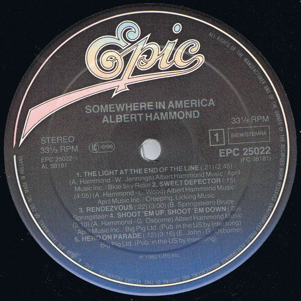 Albert Hammond : Somewhere In America (LP, Album)