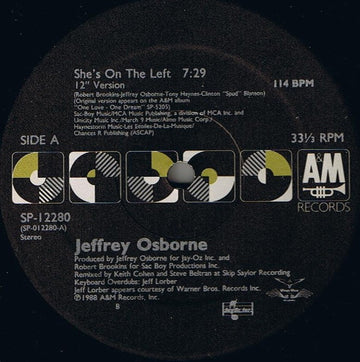 Jeffrey Osborne : She's On The Left (12")