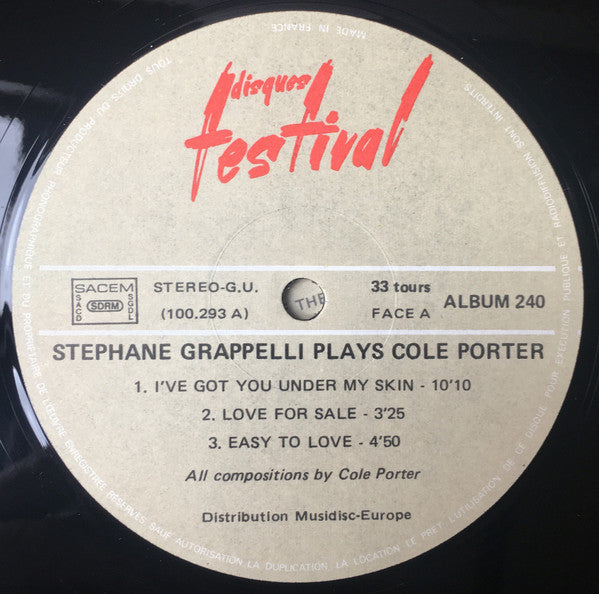 Stéphane Grappelli : Stephane Grappelli Plays Cole Porter (2xLP, Album)