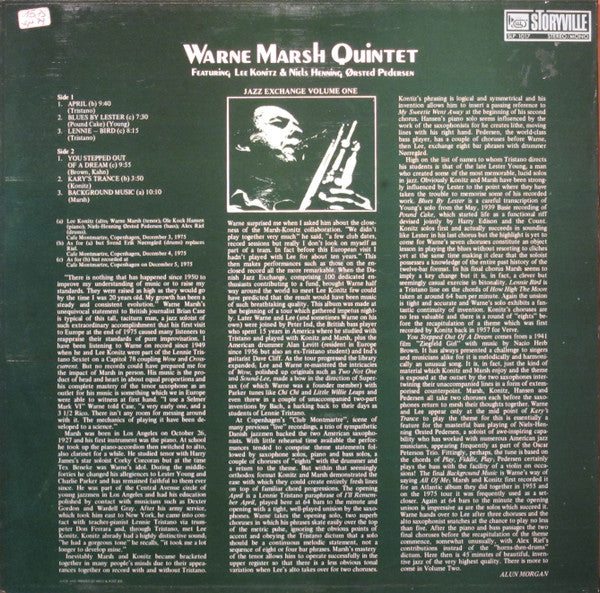 Warne Marsh Quintet : Jazz Exchange Vol. 1 (LP, Album)