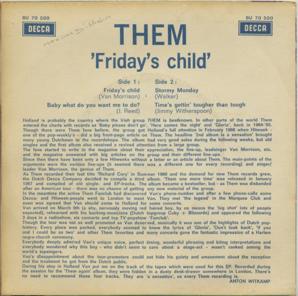Them (3) : Friday's Child (7", EP)