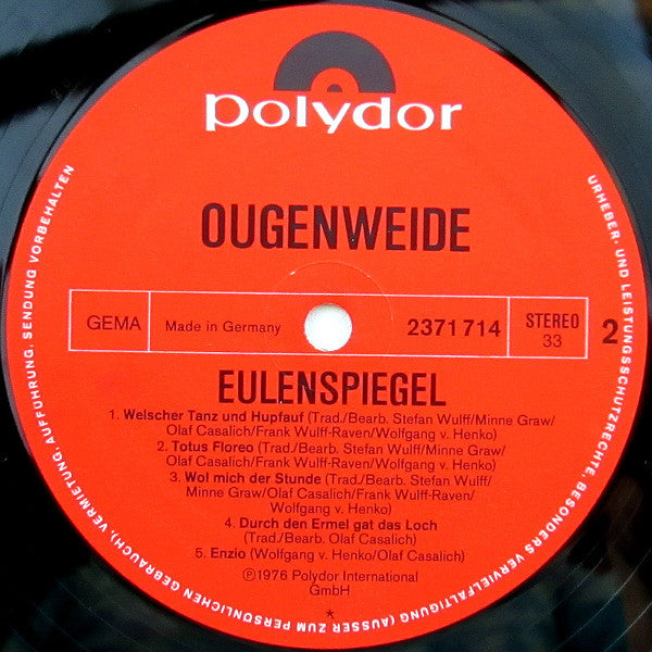 Ougenweide : Eulenspiegel (LP, Album)