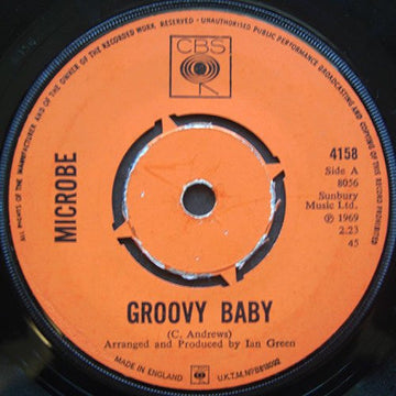 Microbe (4) / The Microbop Ensemble : Groovy Baby / Your Turn Now (7", Single, Pus)