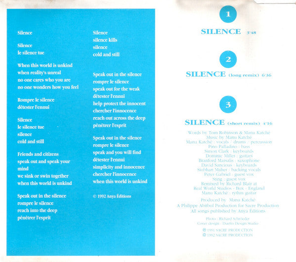 Manu Katché : Silence (CD, Maxi)
