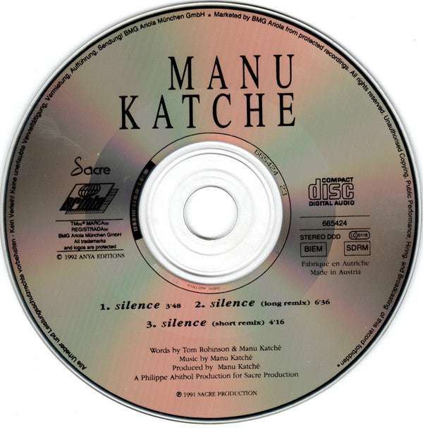 Manu Katché : Silence (CD, Maxi)