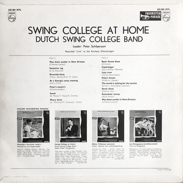 The Dutch Swing College Band : Swing College At Home (LP, RP)