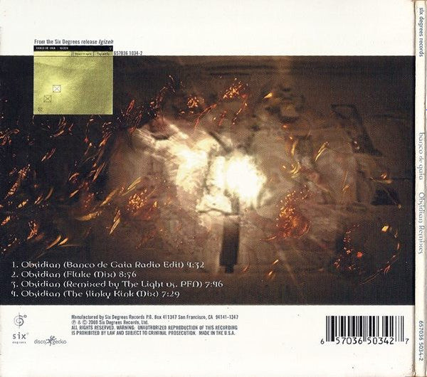 Banco De Gaia : Obsidian (Remixes) (CD, Maxi, Dig)