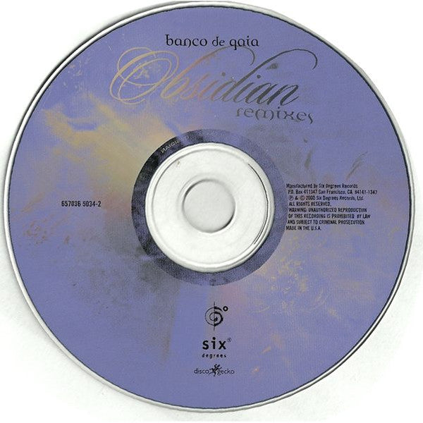 Banco De Gaia : Obsidian (Remixes) (CD, Maxi, Dig)