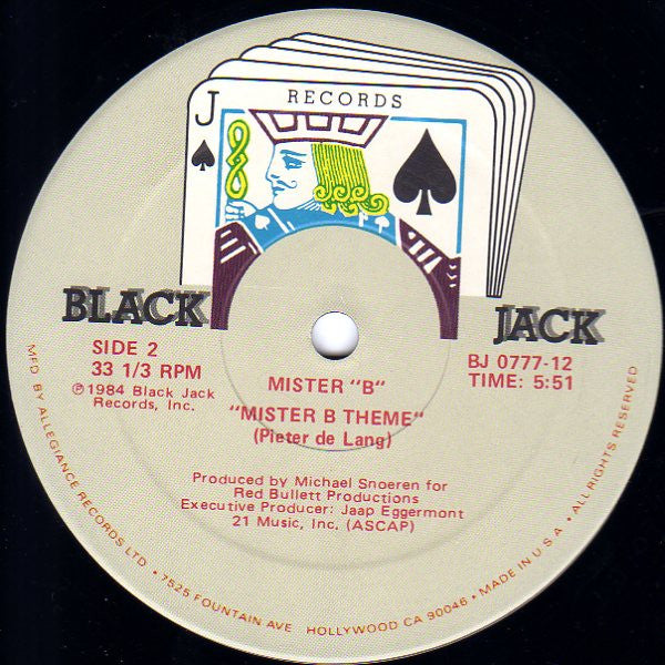 Mister "B" (2) : Mister B (12")