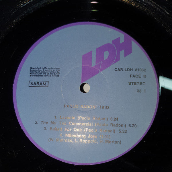 Paolo Radoni Trio : Funny Ways (LP)