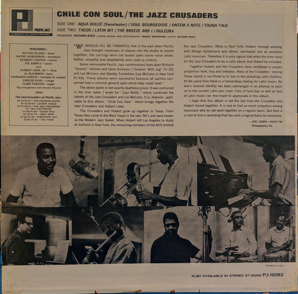 The Crusaders : Chile Con Soul (LP, Mono)