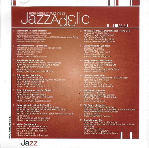 Various : Jazzadelic 05.5 (High-Fidelic Jazz Vibes) (CD, Comp, Promo)