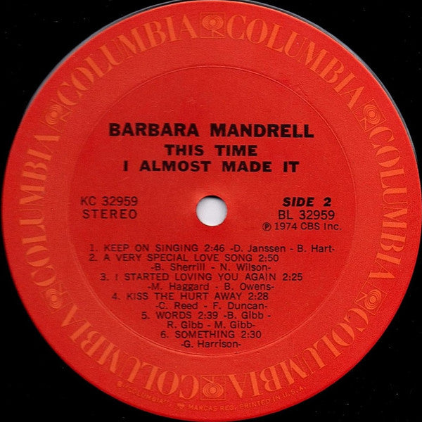 Barbara Mandrell : This Time I Almost Made It (LP, Album, Ter)