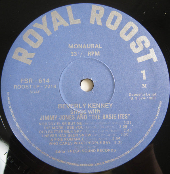 Beverly Kenney  With  Jimmy Jones (3)  And  The Basie-ites, Joe Newman, Frank Wess, Eddie Jones, Freddie Green, Jo Jones : Sings With Jimmy Jones And "The Basie-Ites" (LP, Album, Mono, RE)