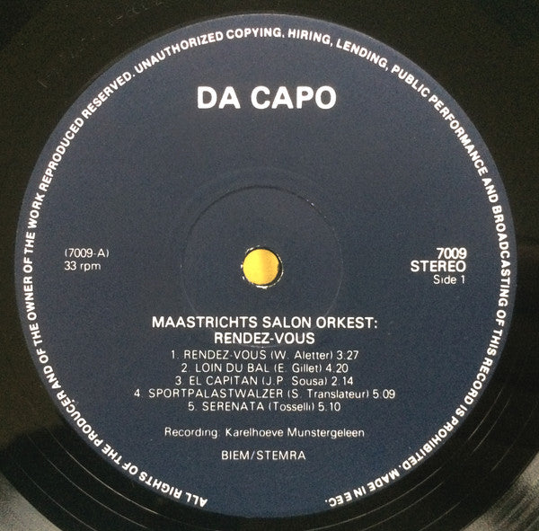 Maastrichts Salon Orkest : Rendez-vous (LP, Album)