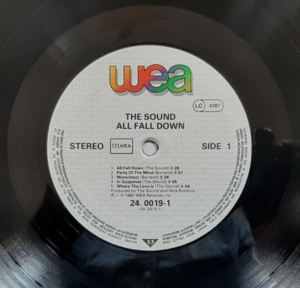 The Sound (2) : All Fall Down (LP, Album)