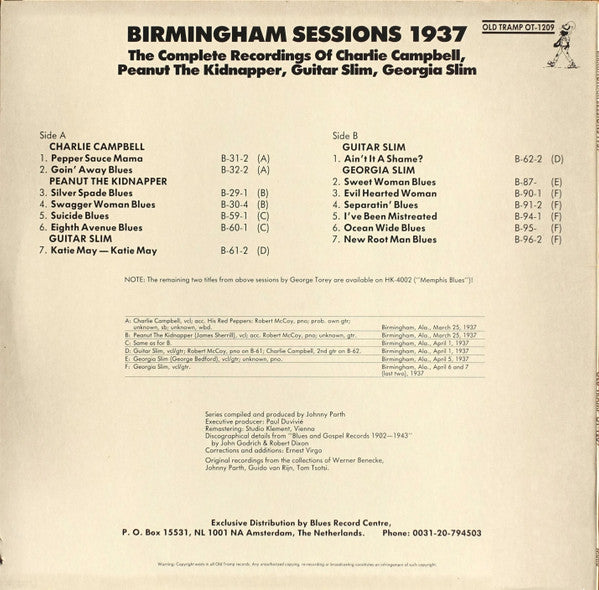 Various : Birmingham Sessions 1937 (LP, Comp, Mono)