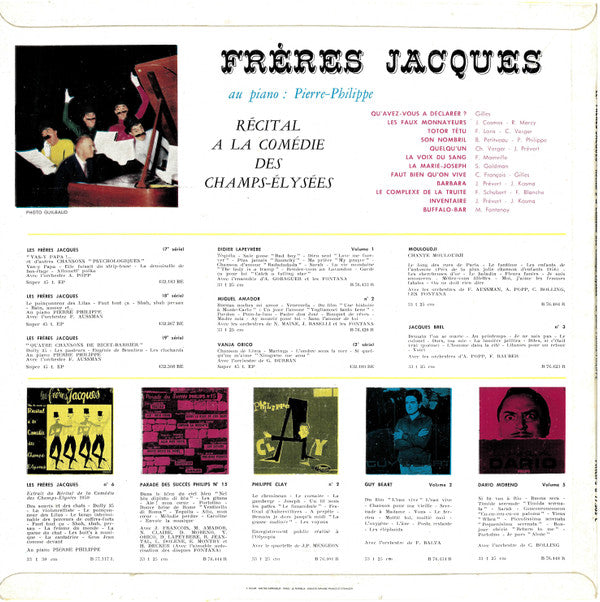 Les Frères Jacques : Récital A La Comédie Des Champs-Elysées (LP, Album, RE)