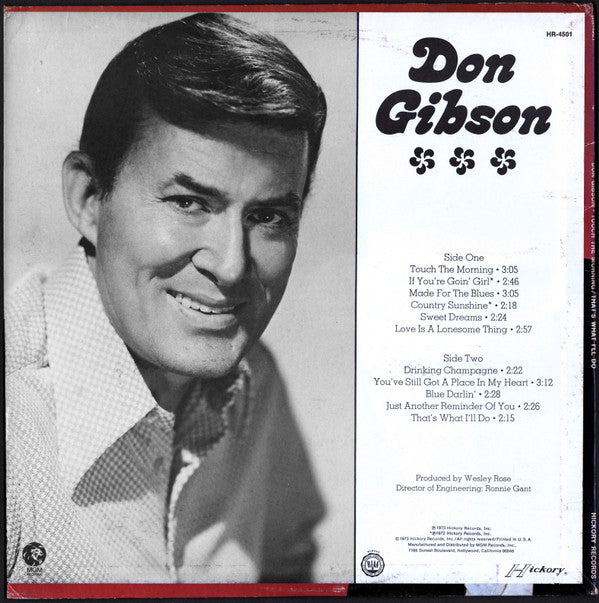 Don Gibson : Touch The Morning That's What I'll Do  (LP, Album)