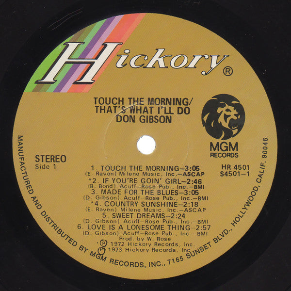 Don Gibson : Touch The Morning That's What I'll Do  (LP, Album)