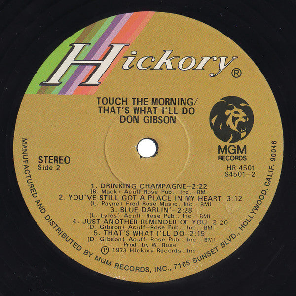 Don Gibson : Touch The Morning That's What I'll Do  (LP, Album)
