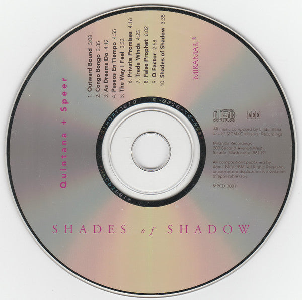Leroy Quintana + Paul Speer : Shades Of Shadow (CD, Album)