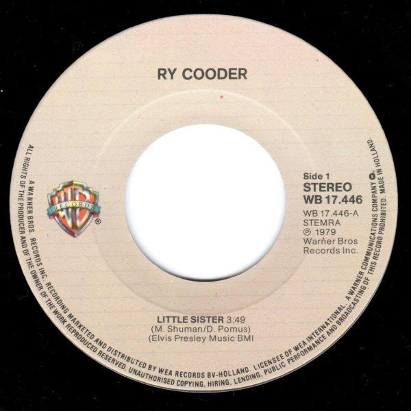 Ry Cooder : Little Sister (7", Single)