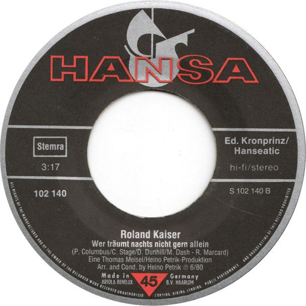 Roland Kaiser : Santa Maria (7", Single)