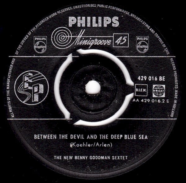 The New Benny Goodman Sextet : Undecided / Between The Devil And The Deep Blue Sea (7", EP, RE)