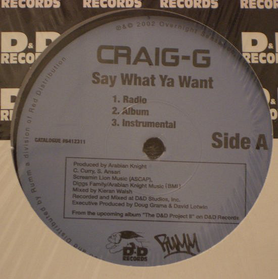 Craig-G* : Say What You Want (12")