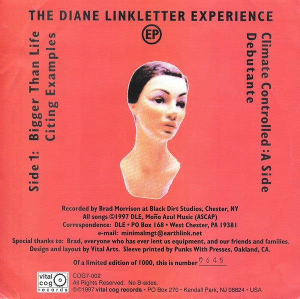 The Diane Linkletter Experience : The Diane Linkletter Experience EP (7", EP, Ltd, Num)