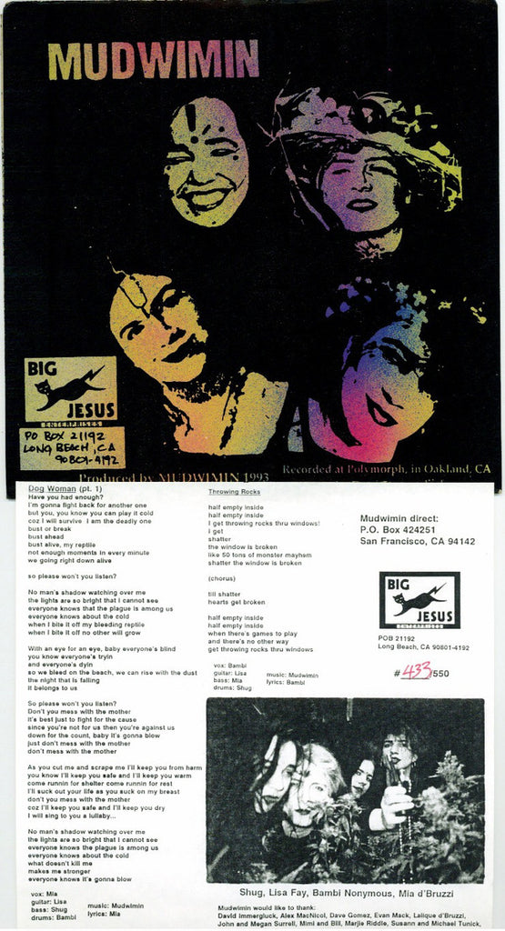 Mudwimin : Throwing Rocks / Dog Woman (7", Num)