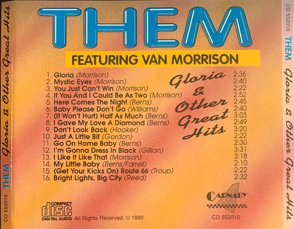 Them (3) Featuring  Van Morrison :  Gloria & Other Great Hits (CD, Comp)