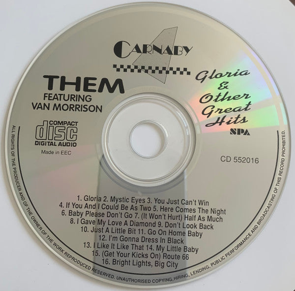 Them (3) Featuring  Van Morrison :  Gloria & Other Great Hits (CD, Comp)