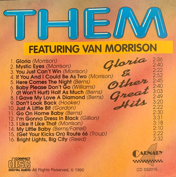 Them (3) Featuring  Van Morrison :  Gloria & Other Great Hits (CD, Comp)
