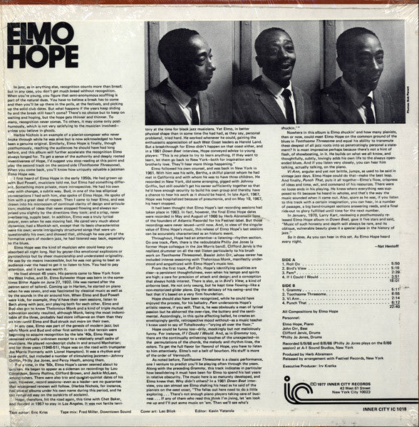 Elmo Hope : Last Sessions (LP, Album)