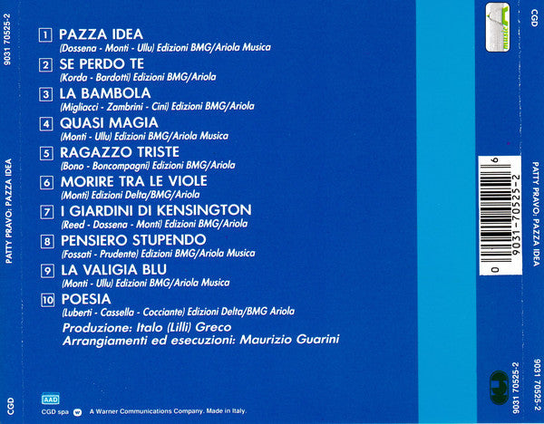 Patty Pravo : Pazza Idea (CD, Album, RE, RP)