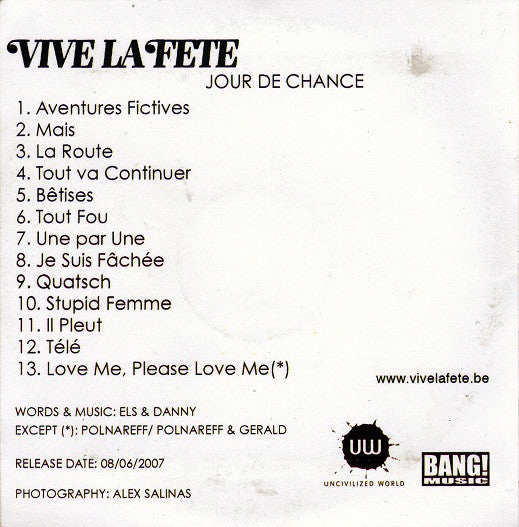 Vive La Fête! : Jour De Chance (CDr, Album, Promo)