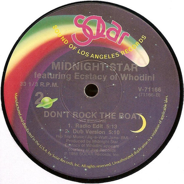 Midnight Star Featuring Ecstacy Of Whodini* : Don't Rock The Boat (12")