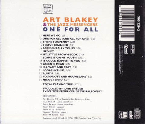 Art Blakey & The Jazz Messengers : One For All (CD, Album)