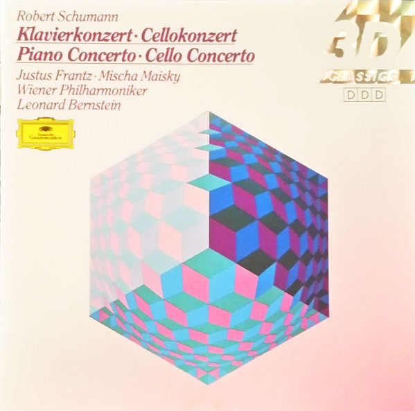 Robert Schumann - Justus Frantz, Mischa Maisky, Wiener Philharmoniker, Leonard Bernstein : Klavierkonzert · Cellokonzert = Piano Concerto · Cello Concerto (CD)