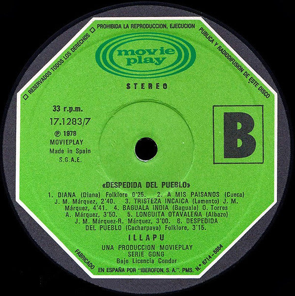 Illapu : Despedida Del Pueblo  (LP, Album)