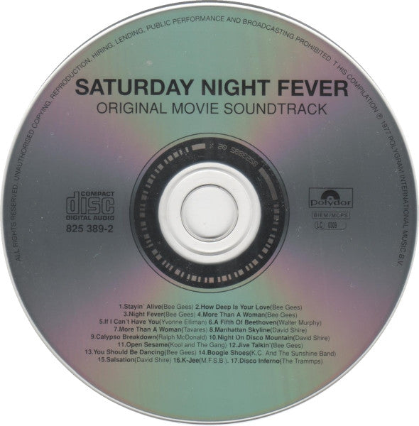 Various : Saturday Night Fever (The Original Movie Sound Track) (CD, Album, Comp, RE, RM)