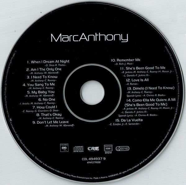 Marc Anthony : Marc Anthony (CD, Album)